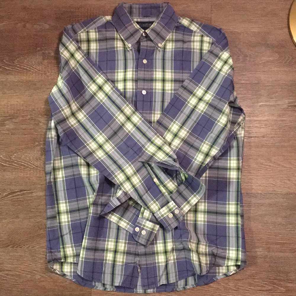 BROOKS BROTHERS PLAID LONG SLEEVE MEDIUM MENS